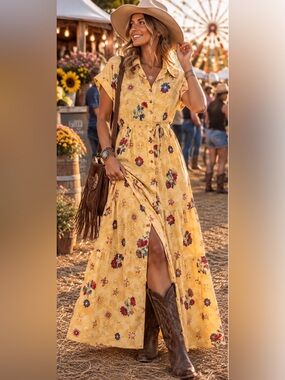 Vintage Roper Western Maxi Novelty Small Cowboy Cowgirl Rodeo 100% Cotton USA